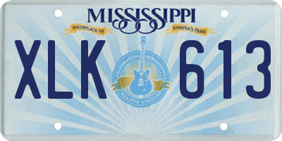 MS license plate XLK613