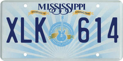 MS license plate XLK614
