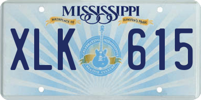 MS license plate XLK615