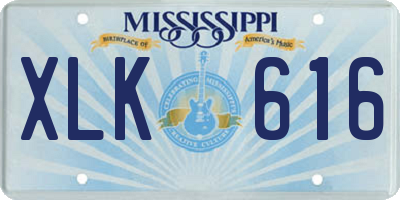 MS license plate XLK616