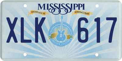 MS license plate XLK617