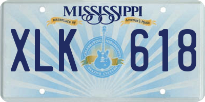 MS license plate XLK618