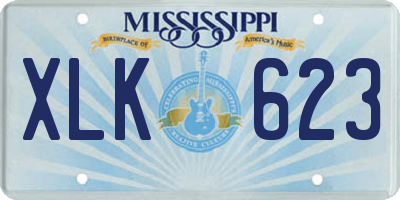 MS license plate XLK623