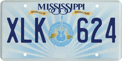 MS license plate XLK624
