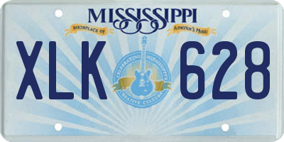 MS license plate XLK628