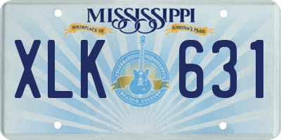 MS license plate XLK631