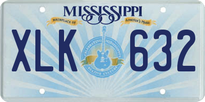 MS license plate XLK632