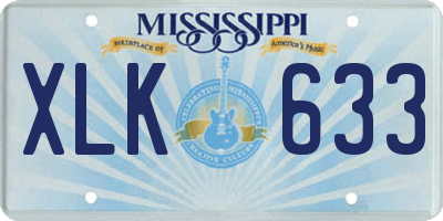 MS license plate XLK633