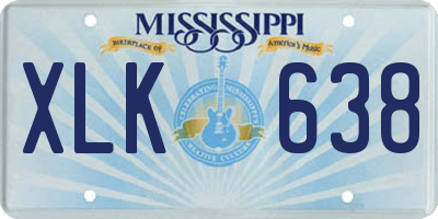 MS license plate XLK638