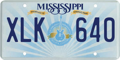 MS license plate XLK640