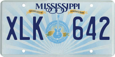 MS license plate XLK642