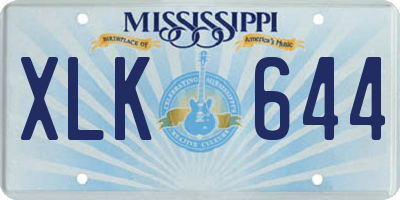MS license plate XLK644
