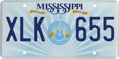 MS license plate XLK655