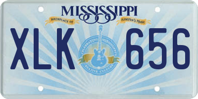 MS license plate XLK656