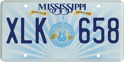 MS license plate XLK658