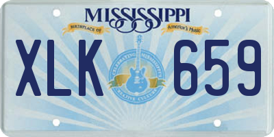 MS license plate XLK659