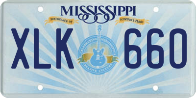 MS license plate XLK660