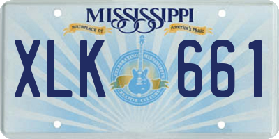 MS license plate XLK661