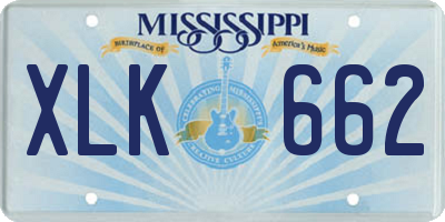 MS license plate XLK662