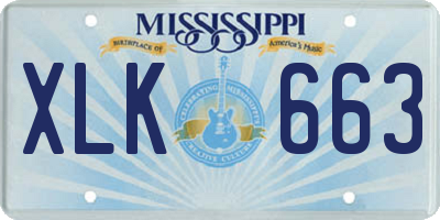 MS license plate XLK663