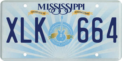 MS license plate XLK664