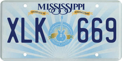 MS license plate XLK669