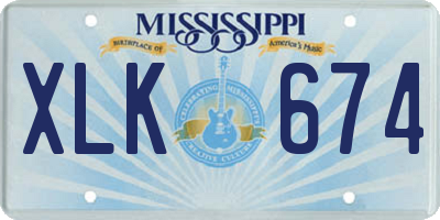 MS license plate XLK674