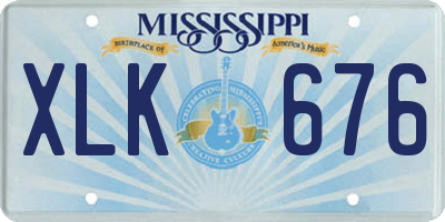 MS license plate XLK676