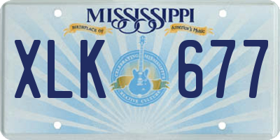 MS license plate XLK677