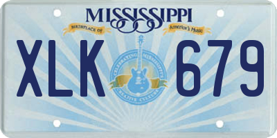 MS license plate XLK679
