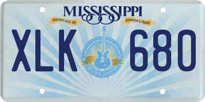 MS license plate XLK680