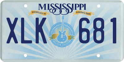 MS license plate XLK681