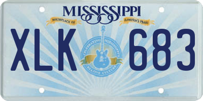 MS license plate XLK683