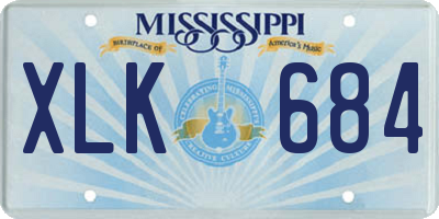 MS license plate XLK684