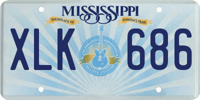 MS license plate XLK686