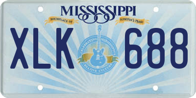 MS license plate XLK688