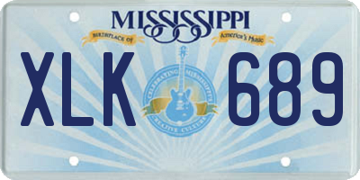 MS license plate XLK689