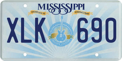 MS license plate XLK690