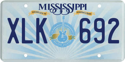 MS license plate XLK692