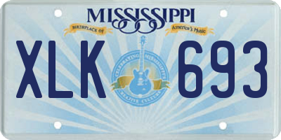 MS license plate XLK693