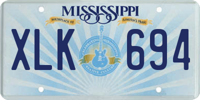 MS license plate XLK694
