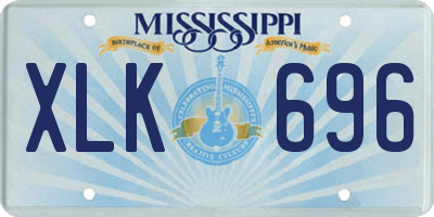 MS license plate XLK696