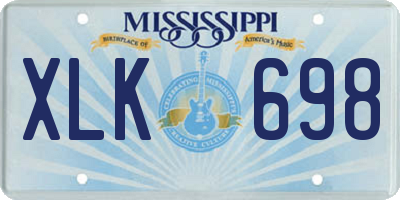 MS license plate XLK698