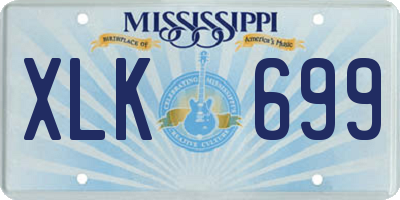 MS license plate XLK699