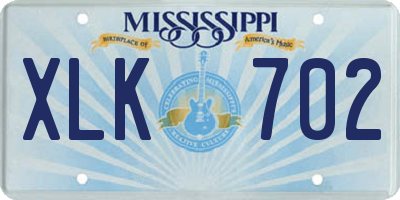 MS license plate XLK702