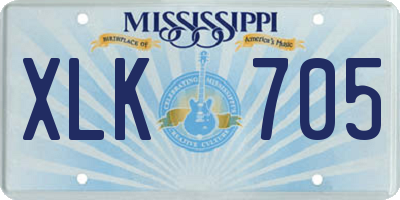 MS license plate XLK705