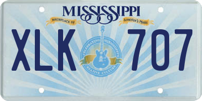MS license plate XLK707