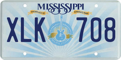 MS license plate XLK708