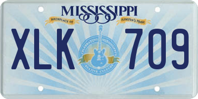 MS license plate XLK709
