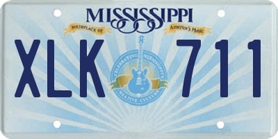 MS license plate XLK711